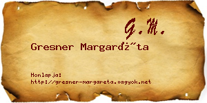 Gresner Margaréta névjegykártya